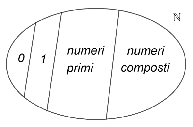Numeri primi e numeri composti nell'insieme dei numeri naturali