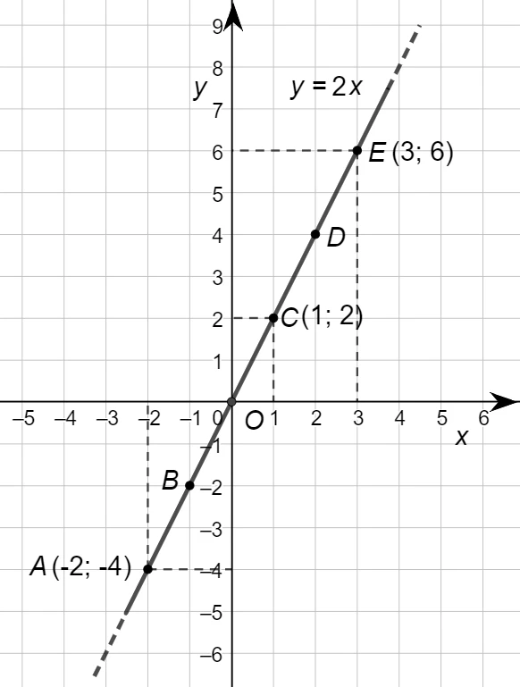 Coordinate dei punti della retta y uguale 2x